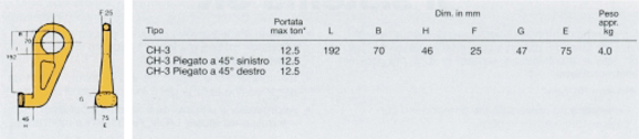 Gancio per containers tipo CH-3